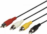 17-0305, Шнур 4 RCA - 4 RCA, длина 5 метров, черный