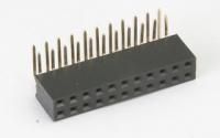 PBD-22R (DS1024-2x11-R), Гнездо на плату 2.54мм 2х11 угловое