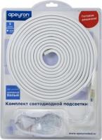 10-55, Набор светодиодной ленты 220В, 60SMD(2835)/m, теплый белый,5м,IP44,6Вт/ м,600Лм/м