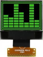 MCOT096064B1V-GM, Графический OLED дисплей, 96 x 64, Зеленый на Черном, 3В, I2C, Параллельный, SPI, 24.9мм x 22.9мм