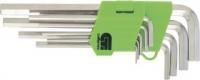 12322, Набор ключей имбусовых Tamper-Torx, 9 шт.: TT10-ТT50, 45x, закаленные, удлиненные, никель