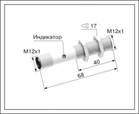 картинка ВБ2.12М.73.2.1.1.Z, Индуктивный датчик, PNP, замыкающий, постоянное напряжение