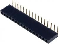 PBS-16R (DS-1024 - 1x16 - R), Гнездо на плату 2.54мм 1х16 угловое