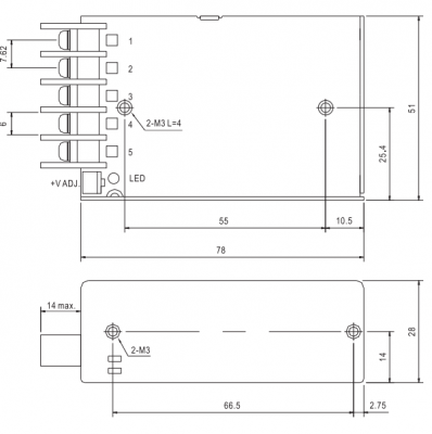 Преобразователь AC-DC сетевой Mean Well NES-15-24