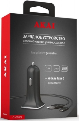 Зарядное устройство автомобильное Akai CH-6D07B