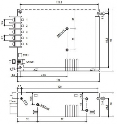 Преобразователь AC-DC сетевой Mean Well HRP-75-12