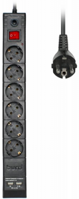 Сетевой фильтр Buro BU-SP1.8_USB_2A-B