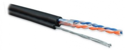 Кабель витая пара UTP 5e кат. 2 пары Hyperline UUTP2-C5-S24-SW-OUT-PE-BK-500