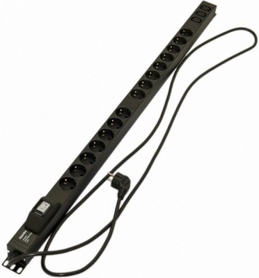 Блок розеток Hyperline SHE-15SH-3IEC-B-2.5EU