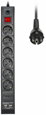 Сетевой фильтр Buro BU-SP3_USB_2A-B