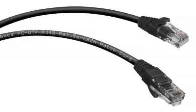 Кабель патч-корд UTP 5e кат. 0,5м. Cabeus PC-UTP-RJ45-Cat.5e-0.5m-BK-LSZH