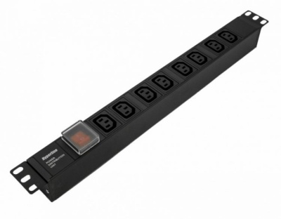 Блок розеток 19, 8 розеток Hyperline SHE19-8IEC-S-IEC