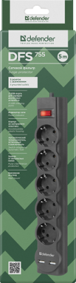 Сетевой фильтр Defender DFS 755