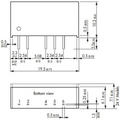 Преобразователь DC-DC модульный TRACO POWER TRA 1-1221