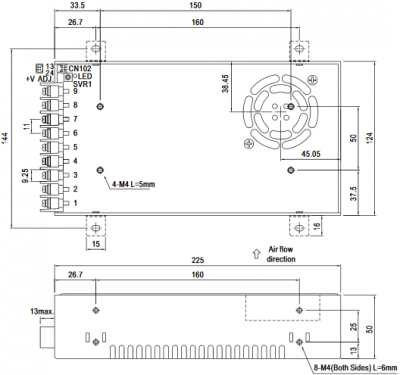 Преобразователь AC-DC сетевой Mean Well SE-450-48