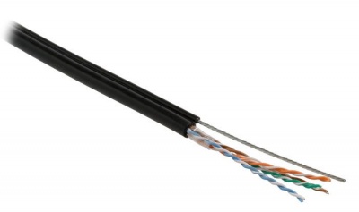 Кабель витая пара UTP 5e кат. 4 пары Hyperline UUTP4-C5E-S24-SW-OUT-PE-BK-500