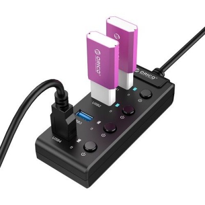 Концентратор USB 3.0 Orico W9PH4-BK