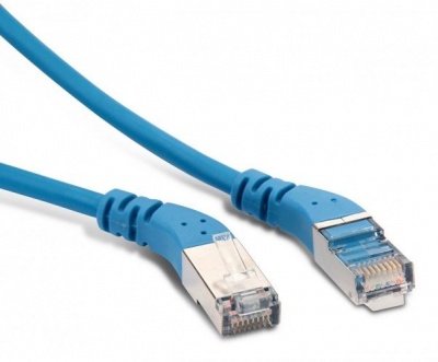 Кабель патч-корд Hyperline PC-APM-STP-RJ45/L45-RJ45/R45-C5e-1M-LSZH-BL