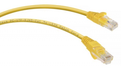 Кабель патч-корд UTP 5e кат. 2м. Cabeus PC-UTP-RJ45-Cat.5e-2m-YL-LSZH