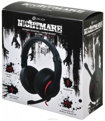 Гарнитура проводная Oklick HS-L330G NIGHTMARE