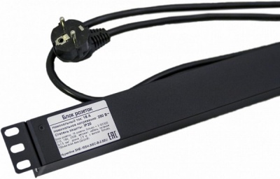 Блок розеток Hyperline SHE-15SH-3IEC-B-2.5EU