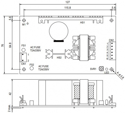 Преобразователь AC-DC сетевой Mean Well MPS-65-24