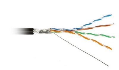 Кабель витая пара FTP 5e кат. 4 пары Hyperline FUTP4-C5E-S24-OUT-PE-BK-100