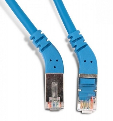 Кабель патч-корд Hyperline PC-APM-STP-RJ45/L45-RJ45/R45-C5e-1M-LSZH-BL