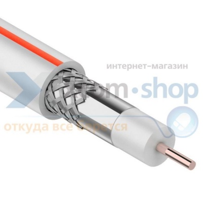 Кабель Rexant SAT 50 M, CCS/Al/Al, (75%), 75 Ом, 100м., белый CABLETECH