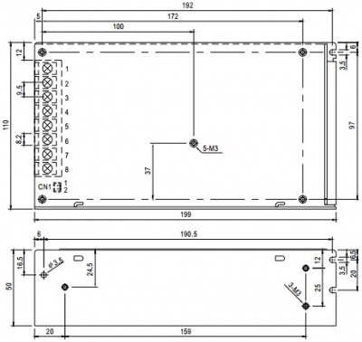 Преобразователь AC-DC сетевой Mean Well AD-155A
