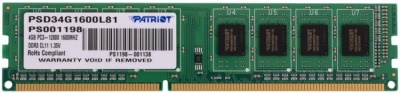 Модуль памяти DDR3 4GB Patriot PSD34G1600L81