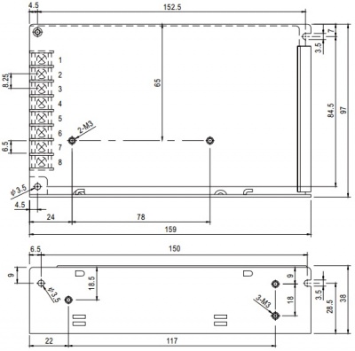Преобразователь AC-DC сетевой Mean Well ADD-55A