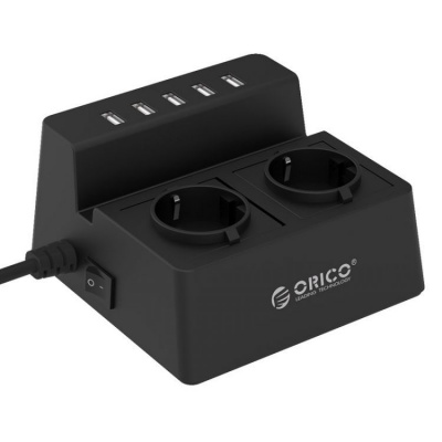 Сетевой фильтр Orico ODC-2A5U-BK