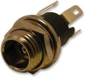 MJ-21, Разъем Питания DC, Гнездо, 500 мА, 2 мм, Монтаж в Панель, Сквозное Отверстие