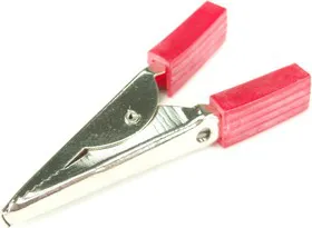 AG-027-R, Зажим Крокодил с изолятором красный, 10А