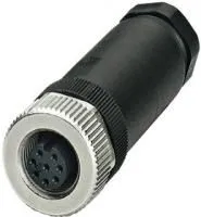 1410665, Разъем Кабеля, IP67, M12, Female, 8 Positions, Винтовое Гнездо, Прямой Монтаж на Кабель