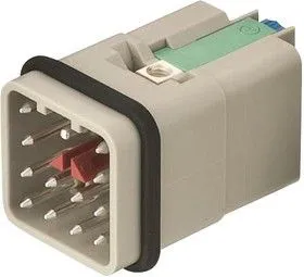09120123003, Разъем для тяжелых условий, Han-Quick Lock, Han Q Series, Insert, 12 Contacts, 3A, Штекер