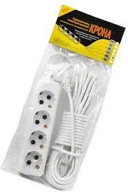 РС-4/зем-10м, Удлинитель сетевой, 4 розетки, 10м