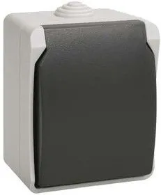 Розетка 1-м ОП Форс РСб20-3-ФСр с защ. крышкой с заземл. IP54 ИЭК ERS12-K03-16-54-DC