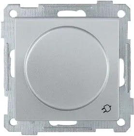 Механизм розетки СП BOLERO РС16-1-0-Б 16А с защ. крышкой защ. шторки с заземл. серебр. ИЭК ERB16-K23-16