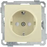 Механизм розетки СП BOLERO РС14-1-0-Б 16А защ. шторки с заземл. крем. ИЭК ERB14-K33-16