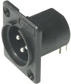 CP30005, Аудио разъем XLR, 3 контакт(-ов), Гнездо, Монтаж в Панель, Контакты с Покрытием из Серебра