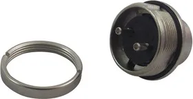 09 0103 00 02, Круглый разъем, Серия 723, Гнездо с Монтажом в Панель, 2 контакт(-ов), Контакт под Пайку