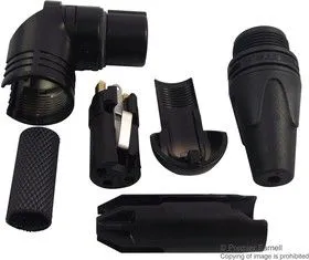 NC3FRX-B, Аудио разъем XLR, 3 контакт(-ов), Гнездо, Монтаж на Кабель, Контакты с Покрытием из Золота