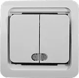 SV-54134-B, Выключатель 2-клавишный, слоновая кость 10 А/~250 В