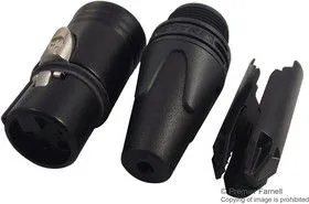 NC4FXX-BAG, Аудио разъем XLR, 4 контакт(-ов), Гнездо, Монтаж на Кабель, Контакты с Покрытием из Серебра