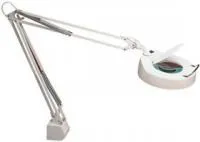 MA-1205CB (8PK-F1205CB), Лупа на струбцине круглая настольная 5Х с подсветкой, белая