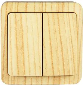 Выключатель 2-кл. ОП VIOLA 10А IP20 беленый дуб LEZARD 751-5200-101