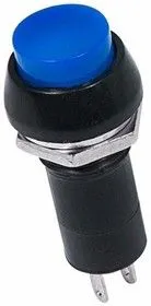 36-3031, Выключатель-кнопка 250V 1А (2с) ON-OFF синяя