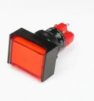 P16LMT2-1abKR, Кнопка без фиксации (5A 250VAC), LED подсветка 24VDC